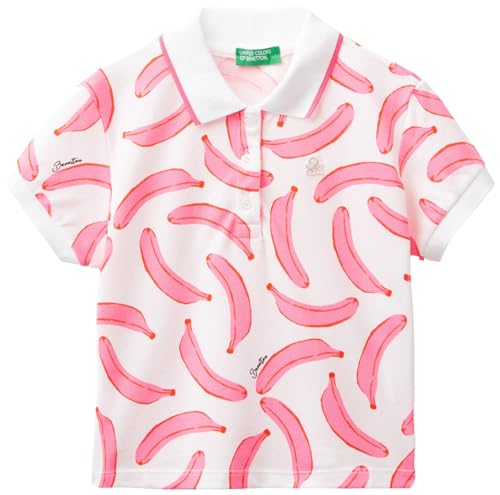 United Colors of Benetton Mädchen und Mädchen Poloshirt M/M 3lryg300q Polohemd, Weiß, 104 cm