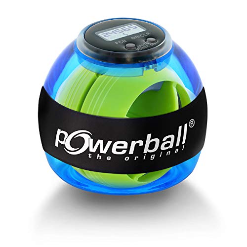 Powerball Basic Counter, gyroskopischer Handtrainer inkl. Drehzahlmesser, transparent-blau, das Original von Kernpower