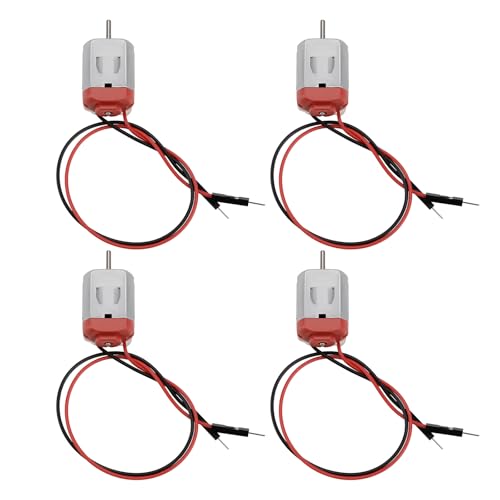 YINETTECH 4-teilige Miniatur-Gleichstrommotoren Typ 130 1V - 6V Hobbymotor 17000-18000 U/min Elektrischer Mikromotor Geeignet für Hobbyprojekte Heimwerkerspielzeug Wissenschaftliche Projekte