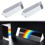 Comioke 2 Stück Dreiecksprismen Optisches Glas Refraktor Dreieckiger Prismen Refraktor K9 Glas Prismen Fotografie Glas Prismen Kristall Dreiecksprisma Optische Prismen mit Geschenkbox