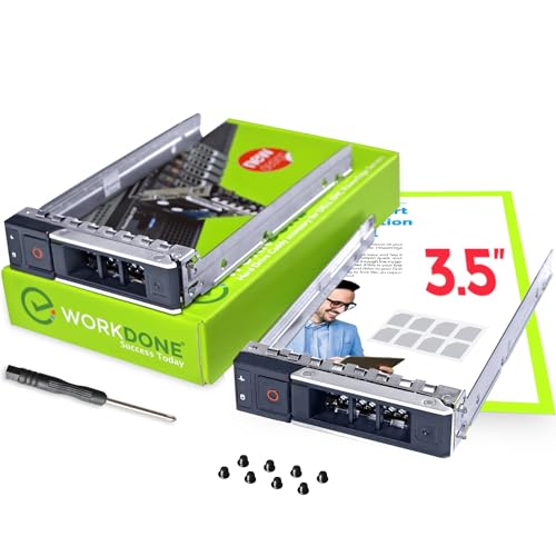 WorkDone 2er Pack - 3,5-Zoll Hard Drive Caddy Tray - kompatibel für Dell PowerEdge Server - 14. Gen R340 R440 R540 R640 R740 R740xd2 R6415 R7415 R7425 - X7K8W Halterung Gehäuseträger