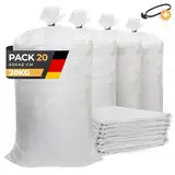 BIBODU Hochwasser Sandsäcke (20 EINHEITEN) | 40 x 60cm - Hochbelastbar (20kg) & Wiederverwendbar | Gewebesack aus Polypropylen | Sandsack Perfekt für Sand, Dreck, Garten, Bau und Laub