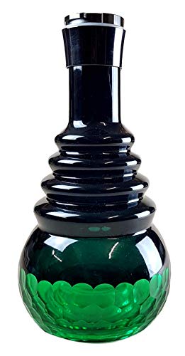 Ersatzglas für Shisha | Bowl Steckverbindung | Farbe Grün| Ersatzbowl für Wasserpfeife | Höhe - 30cm | Shisha Vase mit LED Aussparung für Diverse Wasserpfeifen | Zubehör für Nargileh | AS-20