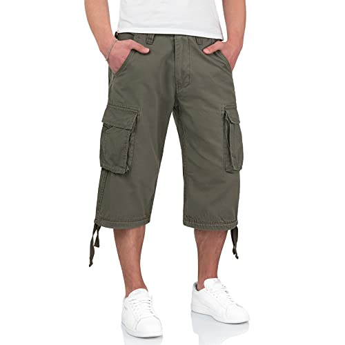 Surplus Raw Vintage Herren Cargo Trooper Legend 3/4 Shorts, Oliv, XXL