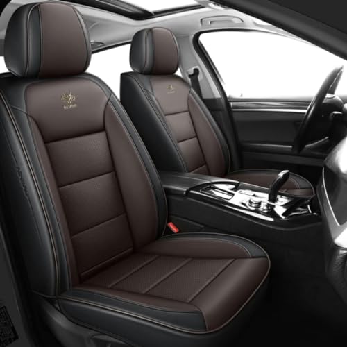 DENGFU Autositzbezüge, universelles komplettes Set, für Fiat Abarth 695 Maserati/Abarth 595/Abarth 595C/Abarth 595 esseesse. Autozubehör: Schwarzbraun