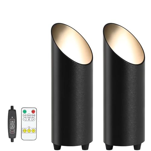 Monsing LED Spotlichter Bilderlichter Akzentlichter Wandlampe mit Schalter und Stecker 5W 3000K Akzentbeleuchtung, Umgebungslicht für Zuhause, Pflanzen, Bilder, Timer-Dimmschalter(Black-3000K)