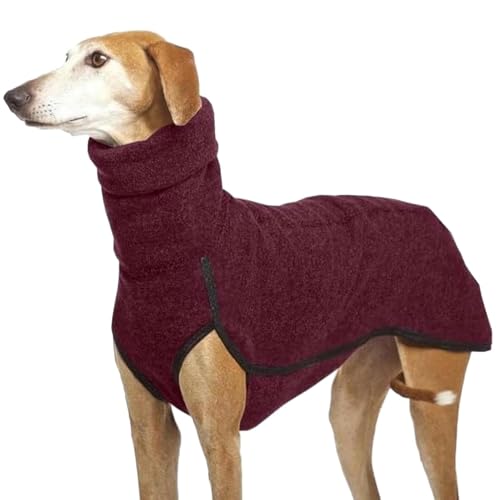 Whippet Pullover, Windhund Mantel Aus Fleece für Große Hunde, Rollkragen Hundepullover Fleece-Hemd, Hunde Fleeceweste, Winter Stretch Rollkragenshirt für Kleine, Mittlere und Große Hunde
