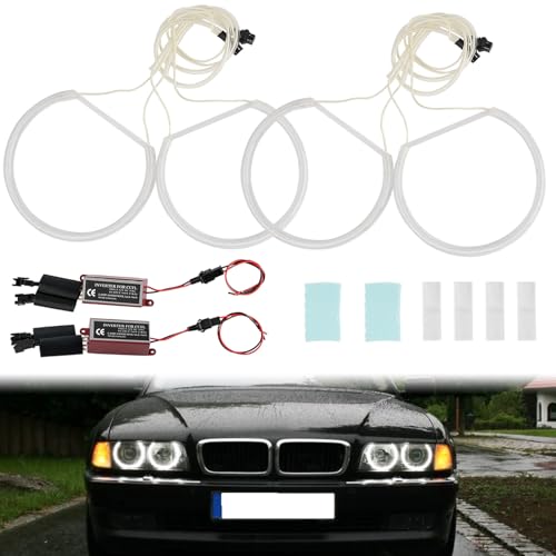 AUTOXBERT Angel Eyes Halo-Ring-Set für BMW E46, CCFL 12V Hohe Helligkeit Angel Eyes Weißes Licht