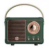 Retro-Bluetooth-Lautsprecher, Vintage-Lautsprecher mit altmodischem klassischem Stil, lauter Lautstärke, Bluetooth 5.0 kabellose Verbindung, unterstützt TF-Karte, U-Disk und AUX-Audio-(grün)