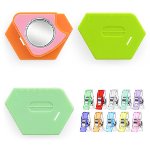 Mihutu 3 Stück Magnetische Nahtführung, Nähzubehör Für Nähmaschine mit Skala, Nähmaschinen-Multifunktions-Befestigungslehren-Werkzeug mit 10 Stück Zufällige Farbe Nähklammern Stoffklammern
