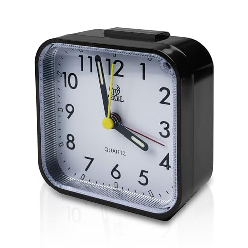 tekenewbse Wecker Analog Ohne Ticken, Wecker Laut für Tiefschläfer, Alarm Clock, Reisewecker Klein Nachtlicht, Analoger Weck mit Licht, Uhren Wecker Kaufen für Schwerhörige, Batteriebetrieben Lauter