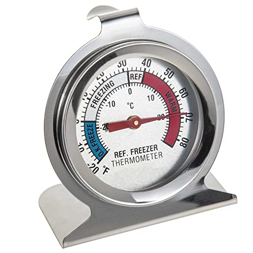 SIDCO Kühlschrankthermometer Edelstahl Thermometer Kühlschrank Gefrierschrank analog