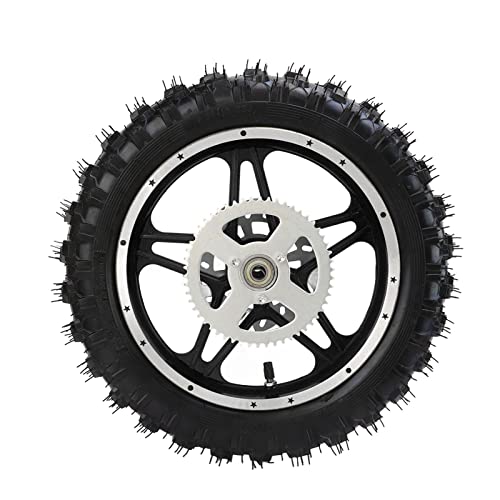 Dirt Bike Hinterrad, Motorrad Hinterrad Gummi Metall 2.5-10 mit Disc Ritzel Lager Felge Reifen Montage für Mini Pit Bike