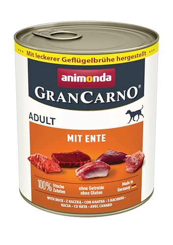 animonda GranCarno Hunde Nassfutter mit Herz (6 x 800 g), getreidefreies Hundenassfutter ohne Zucker, für ausgewachsene Hunde, mit frischen fleischigen Zutaten