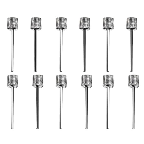Ball Pumpe Nadel, 12 Pcs Luftpumpennadel, Doppelloch Aufblasbare Nadel, Ballpumpen-Aufblasnadeln, für Basketball, Volleyball, Rugby, Fußball, Sportbällen