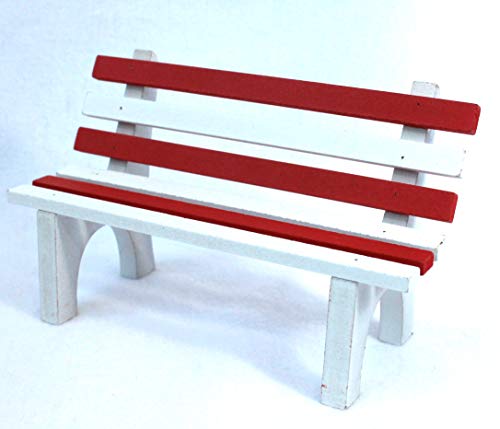 dekoundmeer kleine Bank 16 x 10 cm rot-Weiss Sitzbank für Kantensitzer