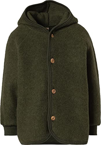 Engel Baby Jacke mit Kapuze Wollfleece (Schilf, 98-104)