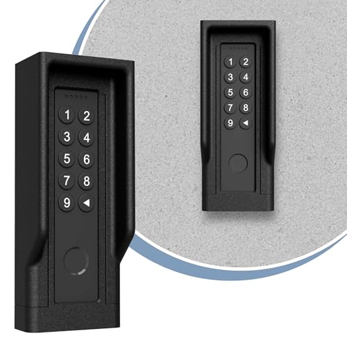Cleverstation Wandhalterung - passend für Nuki Keypad 2 Türschloss mit Fingerabdruck, Fingerprint Türöffner Halter, Türschloss Smart Halterung, Smartes Türschloss Wandmontage mit Dach (schwarz)