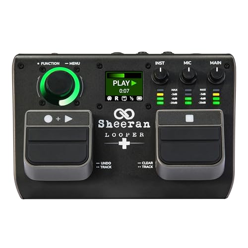 SHEERAN LOOPER + Dual Track Pedal für Gitarre, Bass, Keyboard, Vocals und Mehr, mit 128 Loops Speicher, 4 Looping Modi, LED-Display und Audiointerface