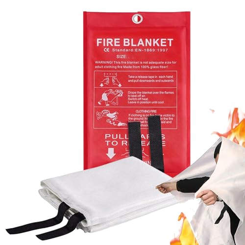 Feuerdecke,Hochhitzebeständige Feuerschutzdecke | 1 x 1 m große Feuerlöschdecke, Brandschutzausrüstung für die Sicherheit zu Hause, in der Küche und beim Camping