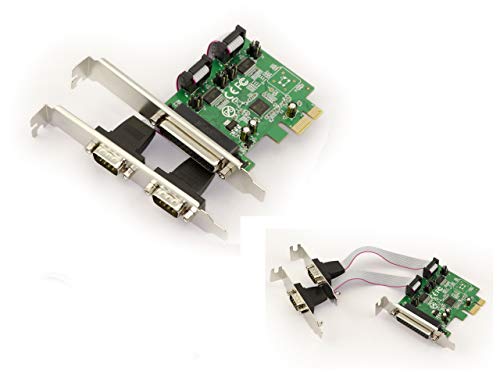 KALEA-INFORMATIQUE PCI Express PCIe Controller-Karte Parallel IEEE1284 LPT SPP ECP und serielle RS232 (5V 12V einstellbar) mit ASIX-Chipsatz, Low- und High Profile.
