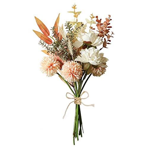 Weldomcor Kunstblumen Hortensien Künstliche Pflanzen Unechte Blumen Deko Seidenblumen Kunstblumenstrauß künstlich Blumenarrangements Hochzeit Zimmerdeko, Rosa