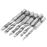 Garosa Hochgeschwindigkeitsstahl Hex Shank Taps Set Uns Standardschraubengewinde Kombinierte Klopfbohrmaschine Bit -Handwerkzeuge für Blindlöcher Verarbeitung