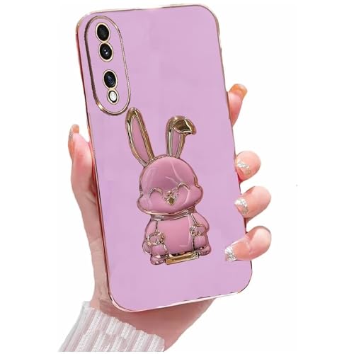 Miagon Kaninchen Ständer Hülle für Oppo A38 4G,Cute Mädchen Dünn Galvanisierte Schutzhülle Weiches Case Bumper mit Hase Skalierbar Halter Kickständer