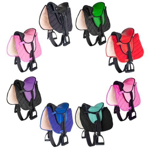 PFIFF 103106 Sattelset für Shettys oder Holzpferde, Komplettset, Kindersattel, Lila