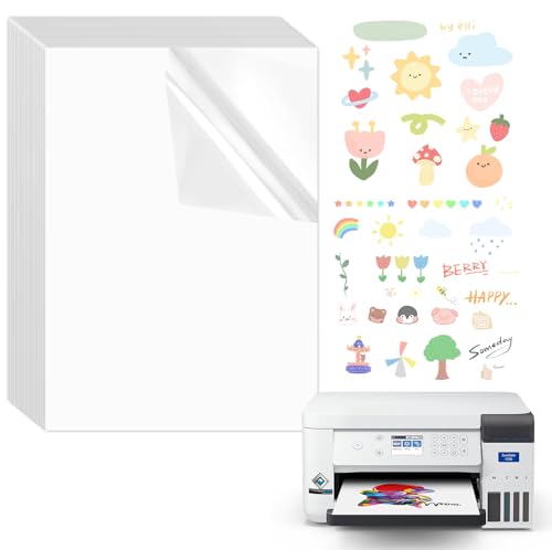 30 Stk Bedruckbare Klebefolie，Sticker Papier Zum Bedrucken，A4 Selbstklebende Folien，Aufkleberfolie Druckerpapier，Schnell trocknend，Geeignet für Laserdrucker und Tintenstrahldrucker