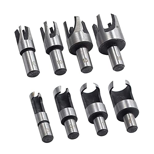 Mesee 8 Stück Holz Plug Cutter Bohrer, Zapfenbohrer Sets, Klaue Konische Bohrer Set, Plug Loch Cutter, Holzstopfen Set Holzbearbeitungswerkzeug für Bohrmaschinen, 6mm 10mm 13mm 16mm
