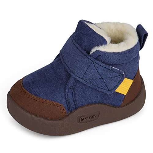 MASOCIO Winterschuhe Baby Boots Stiefel Winter Babyschuhe Junge Mädchen Hausschuhe Kleinkind Winterstiefel Schuhe Navy Blau Größe 22 (Herstellergröße: CN 19)