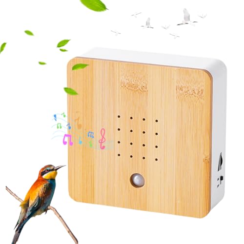 Vogelgezwitscher Box Bewegungsmelder - Naturgeräusche Box Vogelgezwitscher Bewegungsmelder, Naturgeräuschebox Vogel Gesang Vogelzwitscher Box mit Wandhalterung, Vogelgesang & Waldquelle