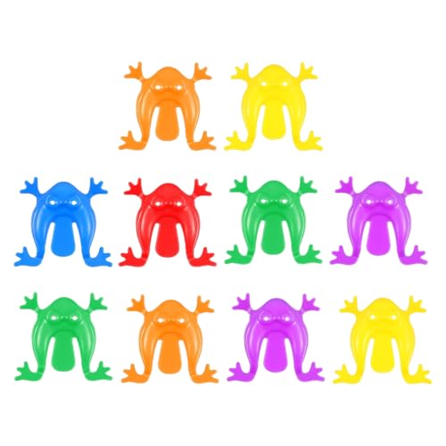 OUDQFCJ 10 Stücke Springen Frosch Spielzeug Frosch Hüpf Spiel, Finger Drücken Spielzeug Prellen für Geburtstag Party Favors Ostern Goody Bag Füllstoffe (Zufällig Farbe)