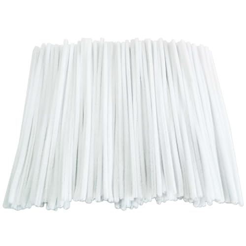 FANGZIDM 200 Stück Pfeifenreiniger Weiß 300x6mm, Pfeifenputzer zum Basteln Kreative DIY Weihnachtsbaum Blumen Tier Dekorationen