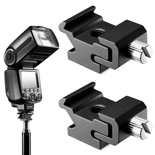 Kamera Blitzschuhadapter,Blitzschuh Adapter 1/4-Zoll-Stativgewinde,Blitzschuh-Halterung,Blitzhalterung,Kamera Hotshoe Adapter,Hot Shoe Adapter 1/4 für Kamera Und Camcorder Rigs,2 Stück