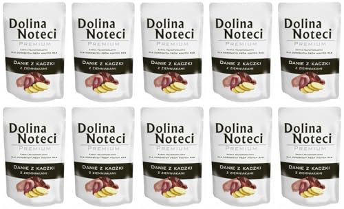 Dolina Noteci Premium - getreidefreies Nass-Alleinfutter für ausgewachsene Hunde Aller Rassen mit Ente und Kartoffeln 100g (10-er Pack)