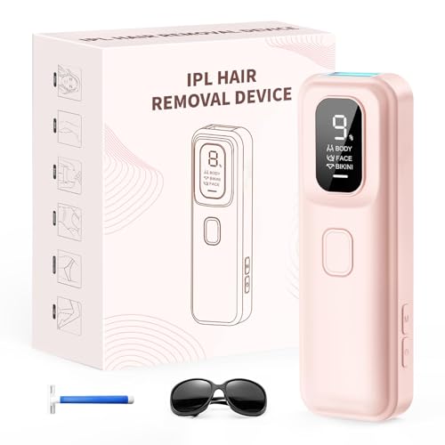 TIIMAGIC IPL Geräte Haarentfernung Laser, Schmerzfreie Haarentfernungsgerät zu Hause, 9 Intelligente Energiestufen für Männer, Frauen, 999,900 Lichtimpulse für Körper, Bikinibereich - Rosa
