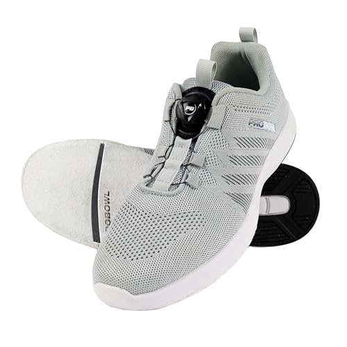 EMAX | Pro Bowl - Supro - Bowling-Schuhe Herren Damen Erwachsene | Bowling Schuh mit Fit-Go Schnürsystem (Hell Grau, EU Schuhgrößensystem, Erwachsene, Herren, Numerisch, M, 40.5)