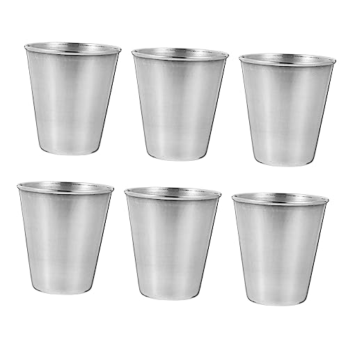 SOLUSTRE 6Stücke Schnapsgläser Pack Metallbecher Für Whisky Tequila Wasser Hochwertige Rostfreie Und Bruchsichere Trinkbecher Für Partys Und Zuhause
