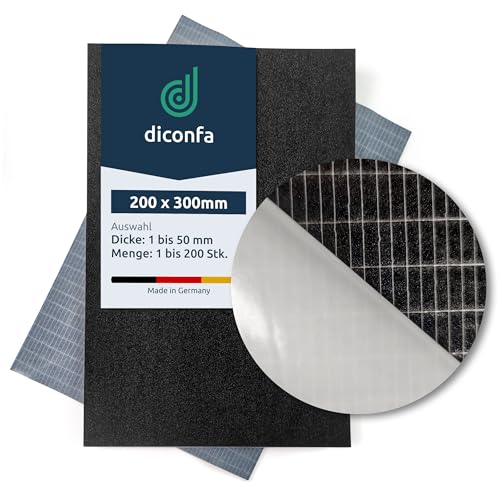 diconfa Zellkautschuk EPDM wie Moosgummi SELBSTKLEBEND ca DIN A4 - WÄHLEN ==> DICKE: 1mm bis 50mm - MENGE: 1 bis 200 Stück - AUSWAHL: 200x300x1mm, 1 Stück - Universal Schaumstoffmatte
