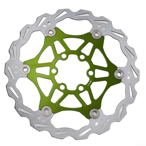 Schwimmende Scheibenbremse für Mountainbike, 160 mm & 180 mm, Scheibenbremse oder Bremse, Elektroroller-Bremsscheibe, Edelstahl-Fahrrad-Rotoren, 6-Loch-Bremsscheibe, Mountainbike-Scheibenbremse (grün