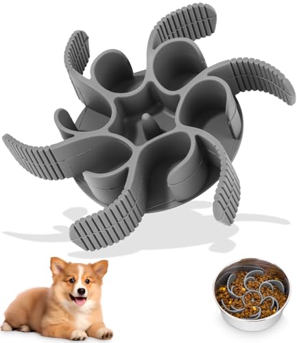 Cexovo Hunde Langsamer Fressnapf Anti Schling Einsatz für Napf Anti Schling Napf Hund Silikon Slow Feeder Hundenapf Einfügung mit Saugnäpfe rutschfest für Hunde und Katzen