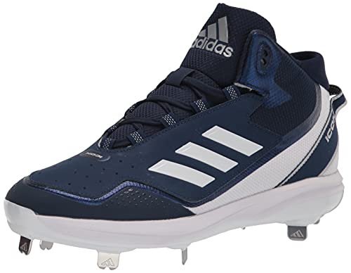adidas Herren Icon 7 Mid Baseballschuh, Team Navy Blue/White/Silver Metallic, 14