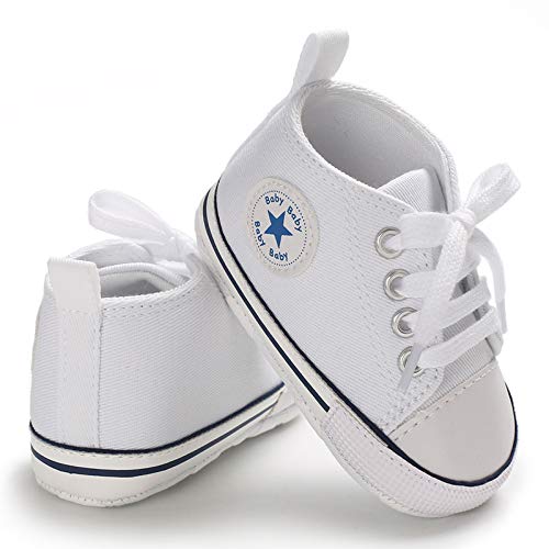Sehfupoye Baby Mädchen Jungen Turnschuhe Kleinkind Schuhe Canvas Erste Wanderschuhe Neugeborene Anti-Rutsch Prewalker Turnschuhe für 12-18 Monate