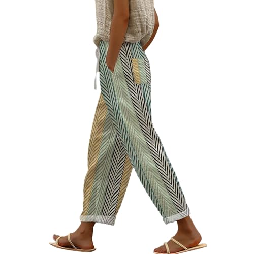 Leinen Hose Sommer, Unisex Leinenhose Damen - Genderneutraler Schnitt - Shared Closet für Paare und WG-Leben Hose mit Gummizug, Hose Pink Damen