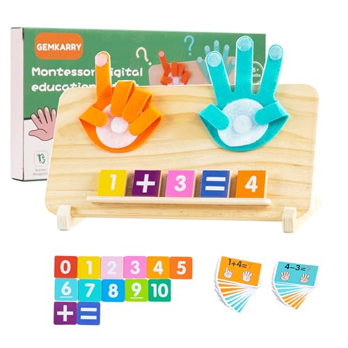 Spielzeug ab 3 Jahre, Montessori Spielzeug ab 3 4 5 Jahre Holzspielzeug Fingerzählmathe Geschenke Jungen Mädchen 3-9 Jahre Kinderspielzeug Lernspiele ab 3-9 Jahre für Jungen Mädchen STEM Geburtstag