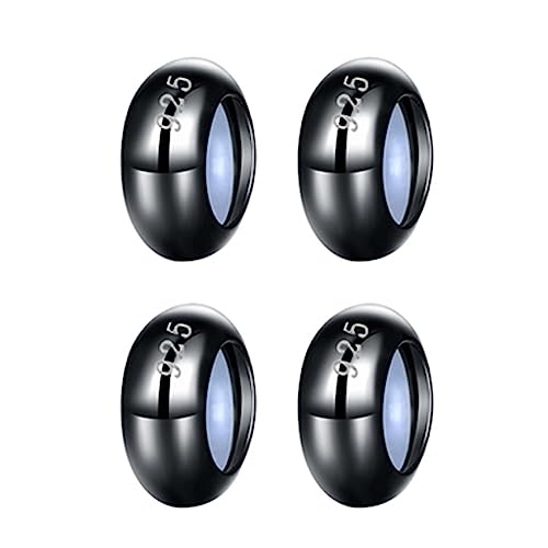 GW Charms Stopper 925 Sterling Silber für Armband mit Gummi Clip Stopper Charms für Bead Charm Armband Anhänger Spacer (4x Schwarz)