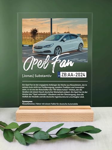 Opel Fan Geschenk personalisiert - Acryl Geschenk - Definition: Opel Fan - Opel Fanartikel, Fanartikel für Autofreunde