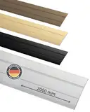 Gedotec Übergangsprofil selbstklebend Silber 2000 mm Alu | Länge 2m, Breite 37 mm | Made in Germany | Übergangsschiene Aluminium eloxiert, Übergangsleiste ohne bohren, Abdeckleiste